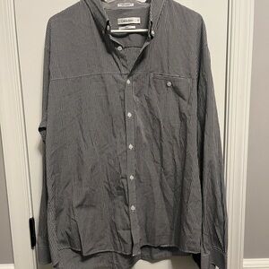 Calvin Klein Mens Button Down Shirt
Slim Fit Checked (Plaid) Black White XXL